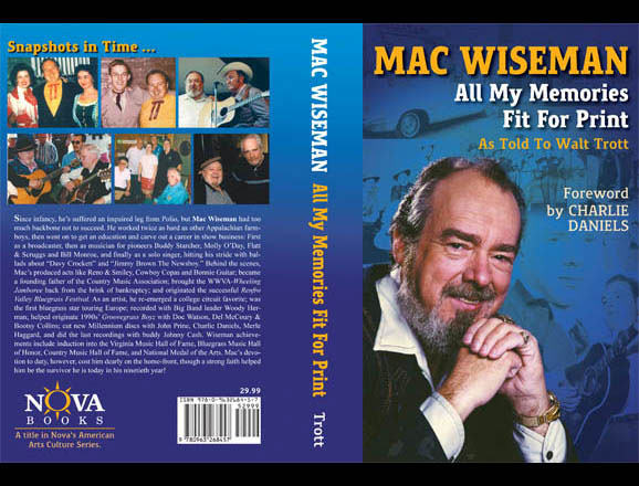 Cover of Mac Wiseman's memoires, published by Nova Books